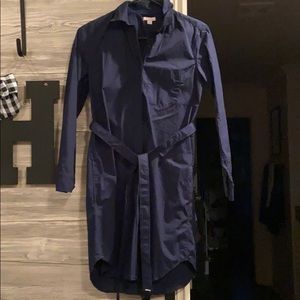 Navy tshirt dress with removable belt